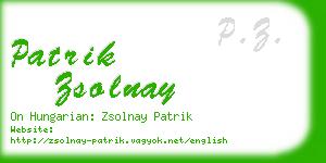 patrik zsolnay business card